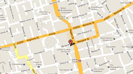 google map directions to Margaret Street practice